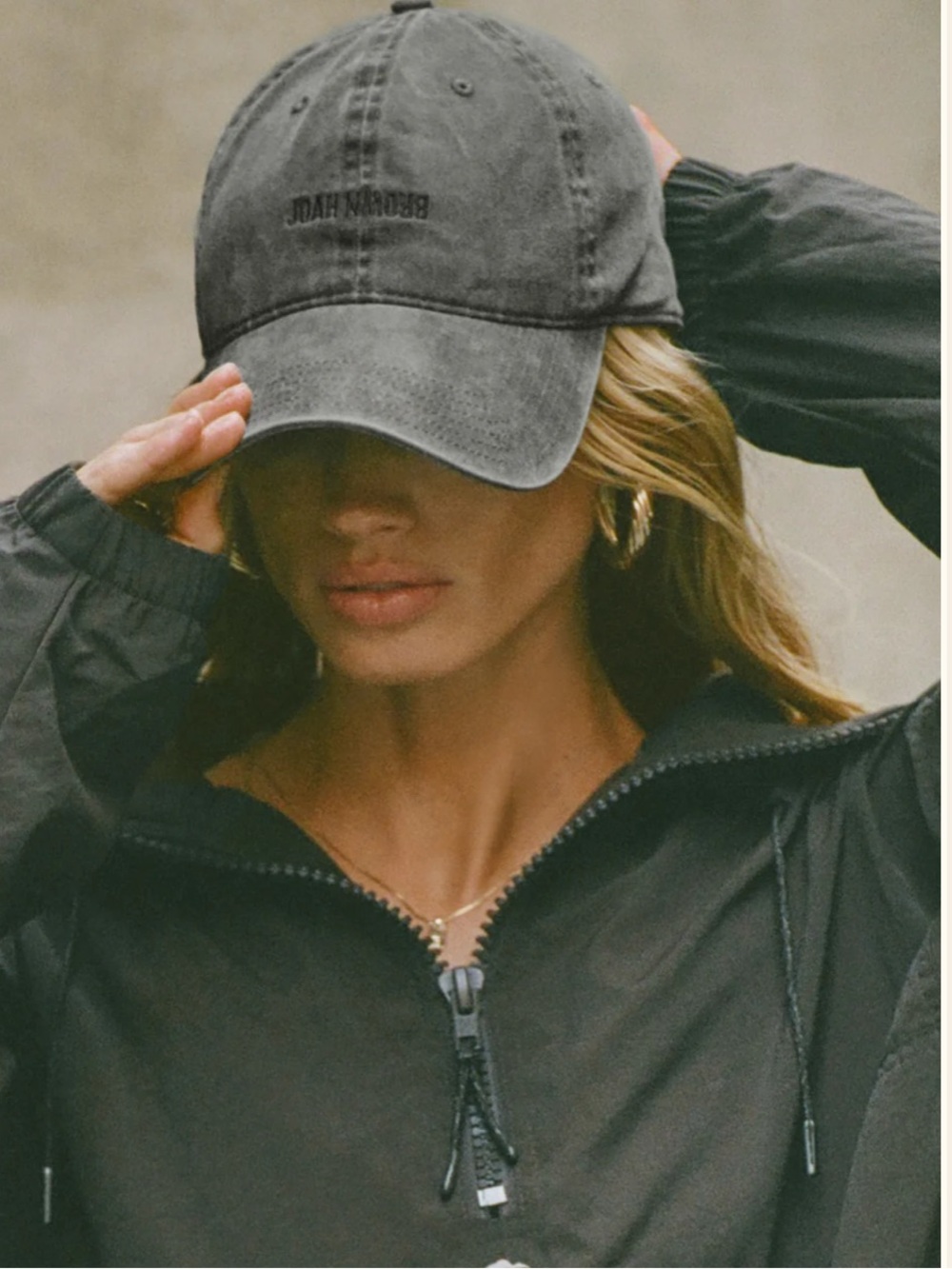 Joah Brown Washed Black Baseball Cap